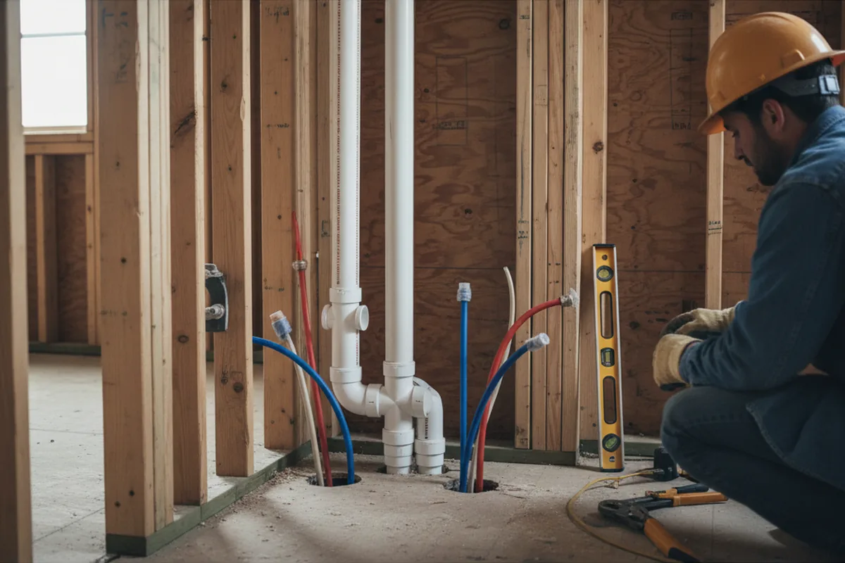 Drain and supply rough-in during Toilet Repair and Installation in Willard
